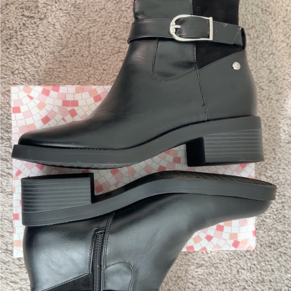 Life Stride Black mid calf boots with Block Heel